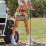 Retro Geometry Tennis Golf Skirts High Waisted with Pockets Inner Shorts for Athletic Skorts Workout Running Pickleball L