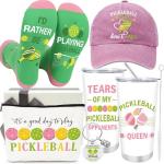 Keluna Pickleball Gifts for Women - 5Pcs Pickle Ball Gifts, 20Oz Pickleball Tumbler Baseball Cap Makeup Bag Socks Keychain, PB Accessories Presents for Sister Wife Mom Grandma Christmas Mother's Day