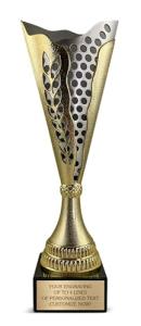 Large Custom Trophy Cup 14” Tall - Customized Engraved Gold & Silver Award for Soccer, Golf, Basketball, Baseball, Pickleball, Cornhole, MVP or First Place - Football Trophy with Personalized Plate