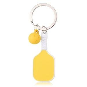 Pickleball Valentines Day Gifts for Him Her Boyfriend Yellow Pickleball Keychain for Handbag Backpack Charm Accessories for Women Girls Pickle Ball Birthday Gifts for Best Friend Sports Gift Ideas