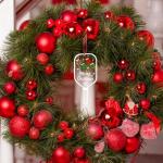 Abilat Acrylic Pickleball Paddle Ornaments - Christmas Tree Wreath Hanging Decorations, Xmas Holiday New Year Gifts for Pickleball Lovers