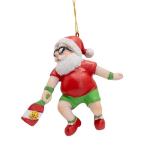 Santa Claus Playing Pickleball Christmas Tree Ornament