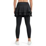 beroy Skirted Leggings with Pokets for Women Active Tennis Ruffle Pleated Skort Athletic Golf Pickleball Skirt Black XL