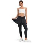 beroy Skirted Leggings with Pokets for Women Active Tennis Ruffle Pleated Skort Athletic Golf Pickleball Skirt Black XL