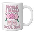 Pickle and Mahj Mahjong and pickleball social club mah jong Ceramic Mug, White
