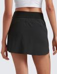 CRZ YOGA Dolphin Golf Skirts for Women A Line High Waisted Casual Athletic Mini Tennis Pickleball Skort with Zipper Pocket Black Medium