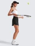 CRZ YOGA Dolphin Golf Skirts for Women A Line High Waisted Casual Athletic Mini Tennis Pickleball Skort with Zipper Pocket Black Medium