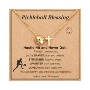 AULSIEY Pickleball Gifts for Women Teens, Gifts for Pickleball Lover, Pickle Ball Stuff Accessories Necklace Jewelry for Team, Christmas Valentines Day Gifts for Team Player (Pickle)
