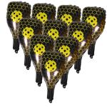 JOINPAYA 10pcs Yellow Foil Pickleball Racket and Ball Shaped Balloons for Sports Party Decorations Birthday Shower Supplies