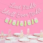 xo, Fetti Last Pickle She'll Ever Tickle Banner | Bachelorette Decorations, Bridal Shower, Bride To Be, Pickleball Party, Pink Glitter, Funny, Photo Prop, Backdrop, Naughty Bach Party