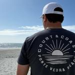 Court & Coast Short Sleeve Soft Pickleball Shirt – Butter-Washed Cotton Blend, Heathered Gray - Small