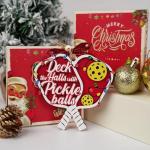 Pickleball New Year Gift Ornament 2025-2 Layer Pickle Ball Ornaments for New Year Gift - Pickleball Gifts for Women, Men Players - Pickle Ball Gifts - Deck The Halls with Pickleballs