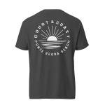 Court & Coast Short Sleeve Soft Pickleball Shirt – Butter-Washed Cotton Blend, Heathered Gray - Small