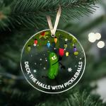 Pickleball Ornaments for Christmas Tree Decorations - Pickle Ball Christmas Ornament - Pickleball Lovers Gifts Ideas for Women Men - Acrylic Keepsake Xmas Decor