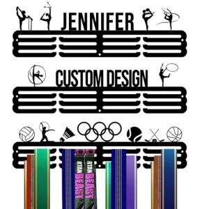 Personalized Medal Hanger Display Customized Custom Medal Holder Organizer for Wall Mount Customizable Sports Gifts for Dance Gymnastics Running Football Soccer Pickleball Baseball (Dance)