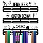 Personalized Medal Hanger Display Customized Custom Medal Holder Organizer for Wall Mount Customizable Sports Gifts for Dance Gymnastics Running Football Soccer Pickleball Baseball (Dance)