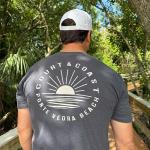 Court & Coast Short Sleeve Soft Pickleball Shirt – Butter-Washed Cotton Blend, Heathered Gray - Small