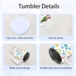 xiiai Pickleball Gifts for Women - 24 oz Pickleball Tumbler with Handle and Straw, Insulated Stainless Steel Cup, Leakproof, Travel Coffee Mug, BPA Free, Fits Car Cup Holders, Keeps Drinks Cold/Hot