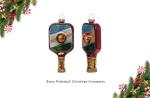 2 Count Glass Pickleball Christmas Ornament, Blown Glass Pickleball Ornaments for Christmas Tree
