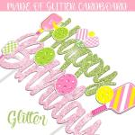 Pickleball Birthday Party Decorations for Girls Green and Pink Glitter Pickleball Happy Birthday Cake Topper for Pickle ball Player Bday Party Decoration Supplies