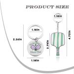 Sudaporn Pickleball Keychain Set for 2 Cute Pickleball Paddle Key Ring for Team Coach Christmas Xmas Gifts Sports Keyring for Boys Girls Cheerleaders Backpack Wallet Accessories