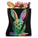 Easter Bunny Pickleball Colorful Paint Drip Tote Bag