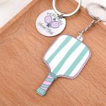 Sudaporn Pickleball Keychain Set for 2 Cute Pickleball Paddle Key Ring for Team Coach Christmas Xmas Gifts Sports Keyring for Boys Girls Cheerleaders Backpack Wallet Accessories