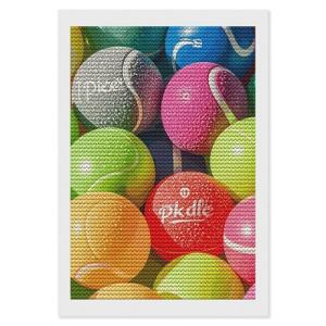 JKLQWH Diamond Painting Kits for Beginners Diamond Art Kits for Adults 5D DIY Full Drill Diamonds Dots Paintings Pickleball Balls Colors Paint by Diamonds Gem Art Painting Kit for Wall Decor 8"x12"