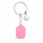 VEOWOO Sport Keychain – Pickleball Keychains Bag Charms for Women with Racket and Ball Pendants, Cute Key Chains Gifts for Boys, Friends and Pickleballs Lovers-Pink