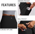 PINSPARK Skorts for Woman 16" Golf Skirt High Waisted Tennis Skort with Shorts Pockets A Line Athletic Skirts Side Slit Pickleball Skort Skirts, Black Medium