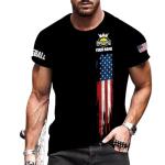 MoonArt Personalized Pickleball T-Shirt 3D Men Women Gifts Sleeve Apparel Black Flag Jersey Tee Sport Fit Clothing Outfits (Polyester Blend, PB12)