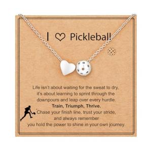 ESPVO Pickleball Necklace Gifts for Girls Stuff Accessories Sports Jewelry Ages 8-12 12-14 Teen Girl Team Women Mom Coach Player Items Things