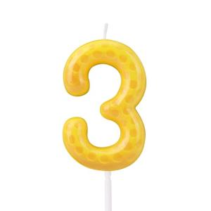 Fukaisu Pickleball Number Candle, Sport Theme Birthday Candle Pickleball Cake Topper Ball Theme Party Decorations for Birthday Game Day Celebration (Number 3)