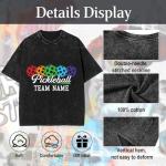 KAINSY Custom Pickleball Team T-Shirt – Personalized Name & Colorful Ball Design – Matching Team Shirts for Tournaments, Clubs, Groups & Pickleball Lovers