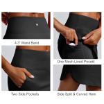 PINSPARK Golf Skirts for Women with Shorts Underneath High Waisted Athletic Skirt Tummy Control Pickleball Skort, Black Large