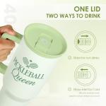 SANDJEST Pickleball 40oz Tumbler With Handle and Straw, Pickleball Queen Insulated Stainless Steel Travel Coffee Mug for Women Girls Players, Gift Idea for Birthday Christmas Mothers Day