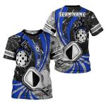 Suseaz Personalized Pickleball 3D T-Shirt Men Women Gifts Pickleball Jersey Shirt Short Sleeve Tee Sport Fit Clothing Outfits (Polyester, PkB2)