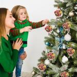 CJiangpo Pickleball Christmas Ornament 2025-2 Layers Wooden Pickle Christmas Tree Ornament Hanging Decoration Pendant, Funny Pickleball Gifts Acessories Xmas Gifts for Sports Lovers Friend Player