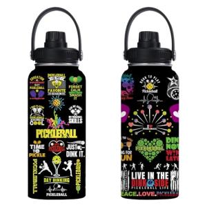 Xtmunole Pickleball Water Bottle 32oz Stainless Steel Tumbler Insulated Bottles For Men Women Pickleball Gifts For Pickleball Lover Player Fan Coach