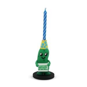 GOOFBALLS Funny Birthday Candle Holder – Humorous Party Decoration & Gag Gift – Quirky Cake Topper for Adults & Friends - Pickle