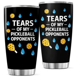 CUBICER Tears Of My Pickleball Opponents Design 20 Oz Stainless Steel Tumbler For Players And Sports Lovers Mug Bottle Insulated Hot Cool Heat Drink Coffee Iced Travel