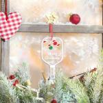 Abilat Acrylic Pickleball Paddle Ornaments - Christmas Tree Wreath Hanging Decorations, Xmas Holiday New Year Gifts for Pickleball Lovers