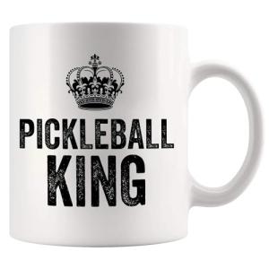 Pickleball King Pickleball Gifts for Man Husband Dad Grandpa Boyfriend From Wife Mom Grandma Aunt Girlfriend Gifts For Pickleball Lovers Players Ceramic Mug 11 oz White