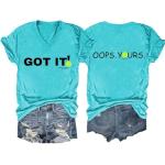 Trusstii Got It Oops Yours Shirt Pickleball T Shirt Gifts for Pickleball Lovers Pickleball Gifts Funny V Neck Tee Blue, Small