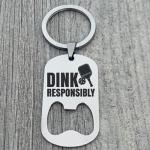 Infinity Collection Pickleball Keychain, Pickleball Gift, Stainless Steel Pickelball Dink Responsibly Bottle Opener Gift, Pickleball Player Gifts (Dink Responsibly)