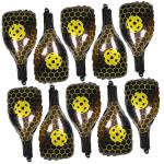 LALAFINA 10pcs Pickleball Rackets Foil Balloons Yellow Sports Theme Party Decorations for Men Women Birthday Party Supplies