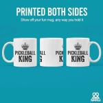 Pickleball King Pickleball Gifts for Man Husband Dad Grandpa Boyfriend From Wife Mom Grandma Aunt Girlfriend Gifts For Pickleball Lovers Players Ceramic Mug 11 oz White