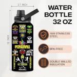 Xtmunole Pickleball Water Bottle 32oz Stainless Steel Tumbler Insulated Bottles For Men Women Pickleball Gifts For Pickleball Lover Player Fan Coach