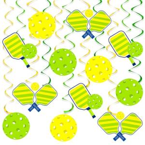 24Pcs Pickleball Hanging Swirls Pickleball Party Decoration Pickleball Theme Party Decorations Sport Party Ceiling Streamers for Pickleball Player Birthday Party Baby Shower Supplies