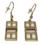 Victory Pickleball Court Dangle Earrings, 18K Gold and Silver Finish (Gold)